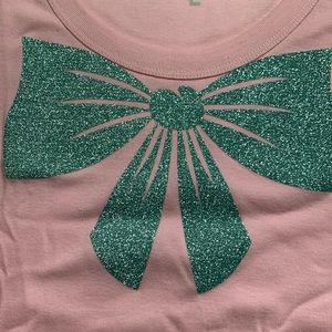 COPY - BELLA+CANVAS Women's Pink Scoop Neck Tee with Glitter Bow